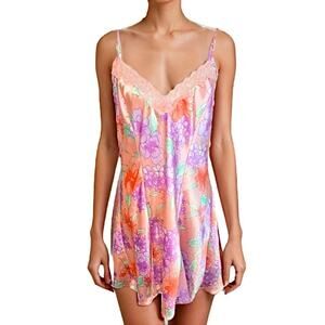 Delicates floral lace satin nightgown